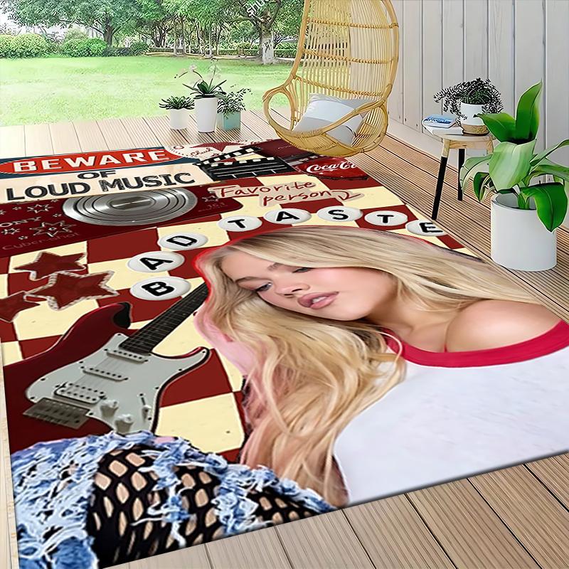Music Collage Carpet Rug Soft Washable Antislip Home Living Room Sofa Mats Personalized Christmas Rug
