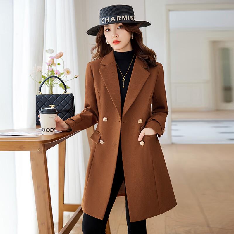 Women s British Style Double-Breasted Trench Coat M