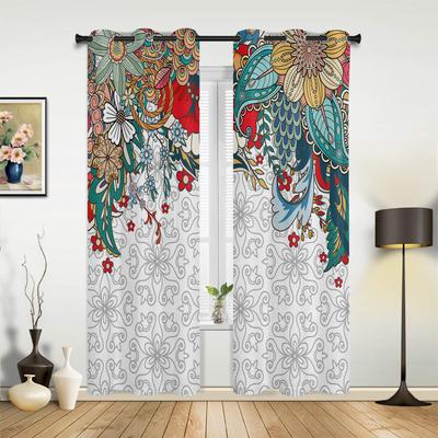 Boho Abstrakte Blumenpflanze Fenstervorhänge für Wohnzimmer Schlafzimmer Vorhang Moderne Küchenvorhänge Jalousien Vorhänge
