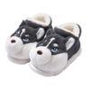 Men's Winter Cartoon Slippers - Plush Velvet, Non-Slip, Closed-Back Cotton Shoes