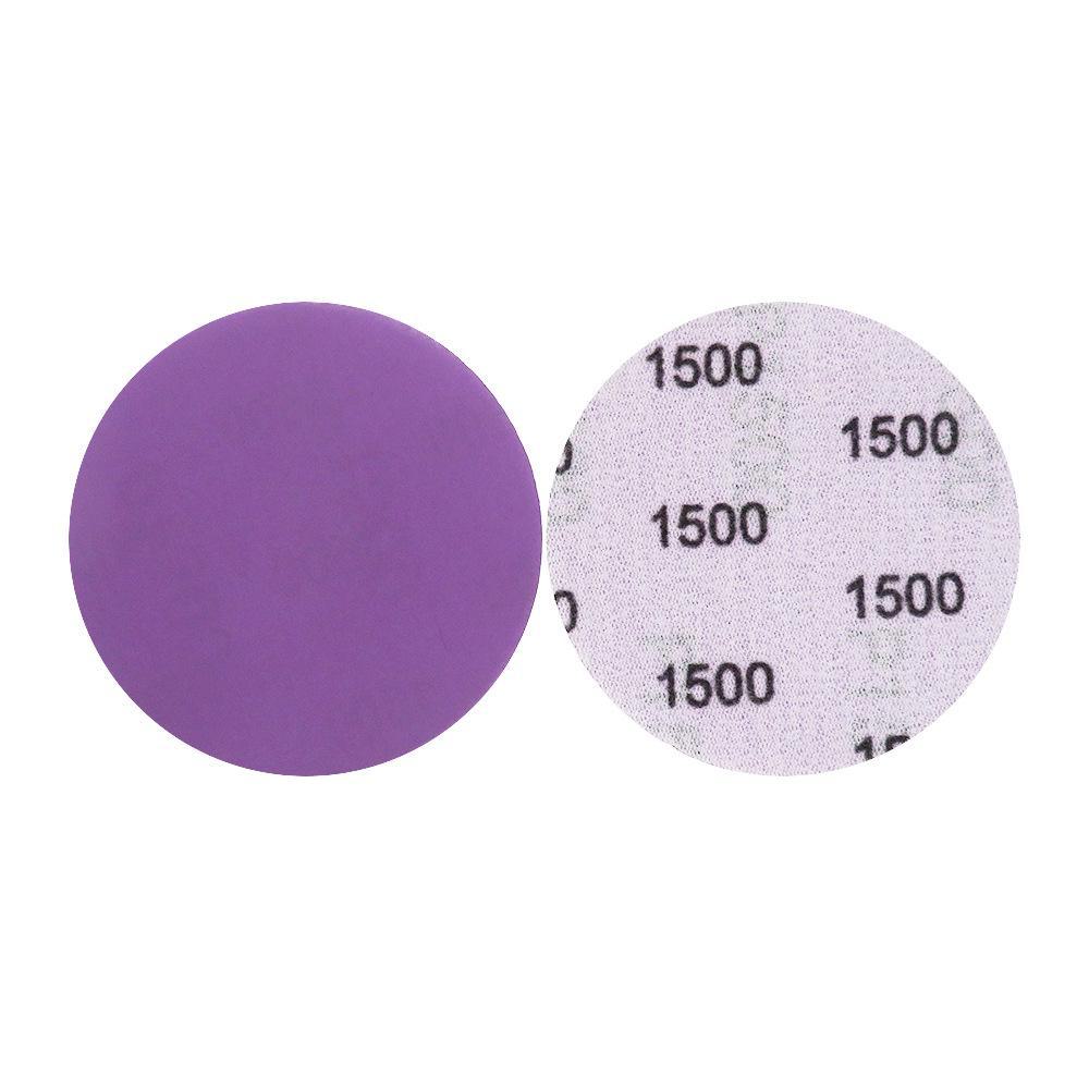 3" 75 mm lila selbstklebendes Flock-Schleifpapier zum Polieren von Autolack