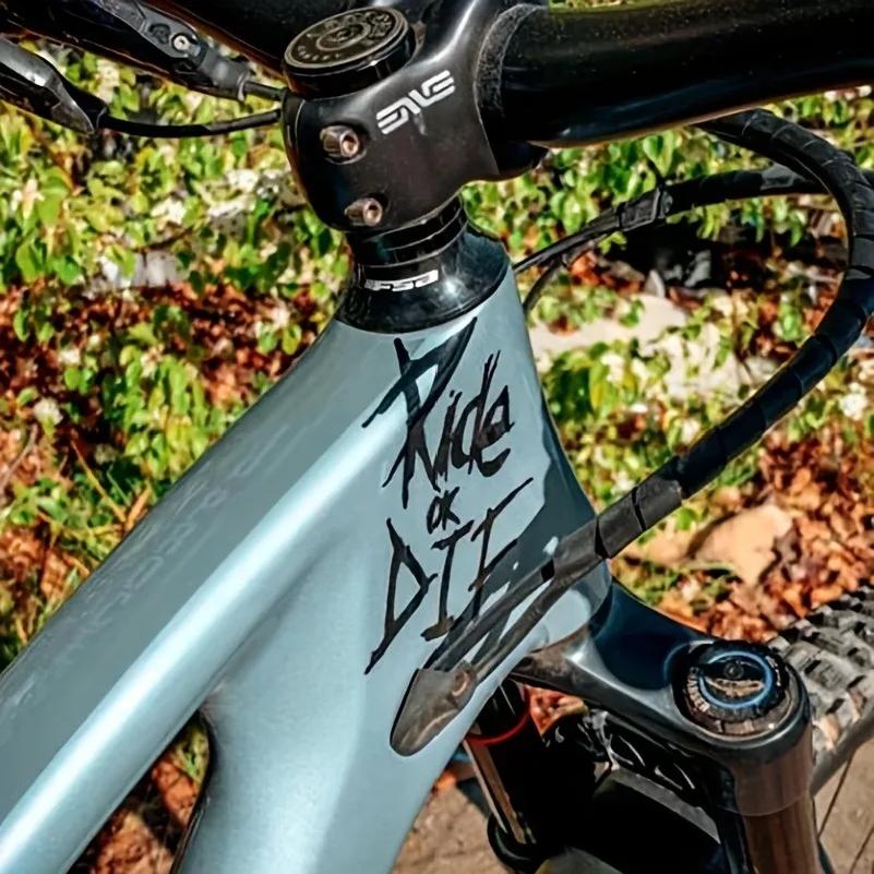 3 Stück 5,6 x 8 cm Fahrradrahmen-Aufkleber Ride Or Die Oberrohr-Aufkleber für MTB-Fahrräder Dekorative Rahmen-Fahrrad Auto Motorrad Zubehör