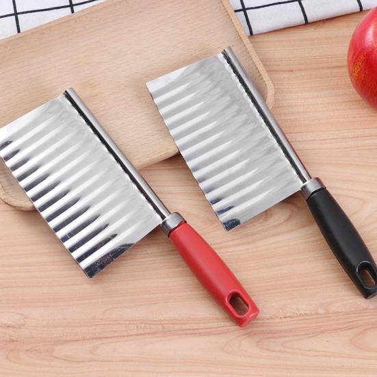 2Pcs Stainless Steel Potato Cutter Chopper Vegetable Fruit Crinkle Corrugated Slicer Egg Salad Ingredient Cutter Kitchen Gadget