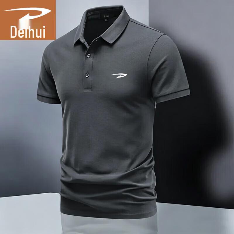 DELHUI Men s Lightweight Casual Polo Shirt 2XL