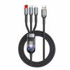 100W Transparent 3-in-1 Fast Charging Cable for Apple, Huawei, and Type-C Devices, 6A Super Speed