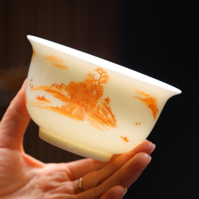 Dehua Ceramic Anti-Scald Gaiwan Teacup