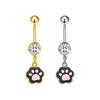 Gaibei Stainless Steel Star Bow Cat Paw Navel Ring