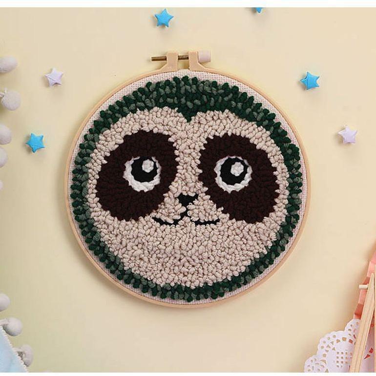 Russian DIY Punch Needle Embroidery Kit: Includes Yarn, Needle, Latch Hook, & Hoop for Knitting & Ornament Crafting