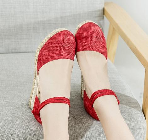 Heeled Sandals Women Wedges Espadrilles Summer Shoes Ladies Comfort Casual Closed Toe Sandal Pumps Heels Party Shoes Footwear