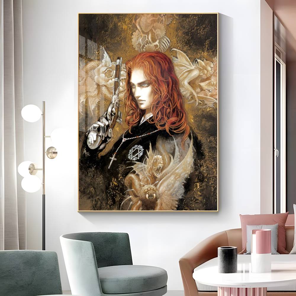 1pc Game C-Castlevania Poster Sticker Print Waterproof Wall Art For Living Room Bedroom Home Decor