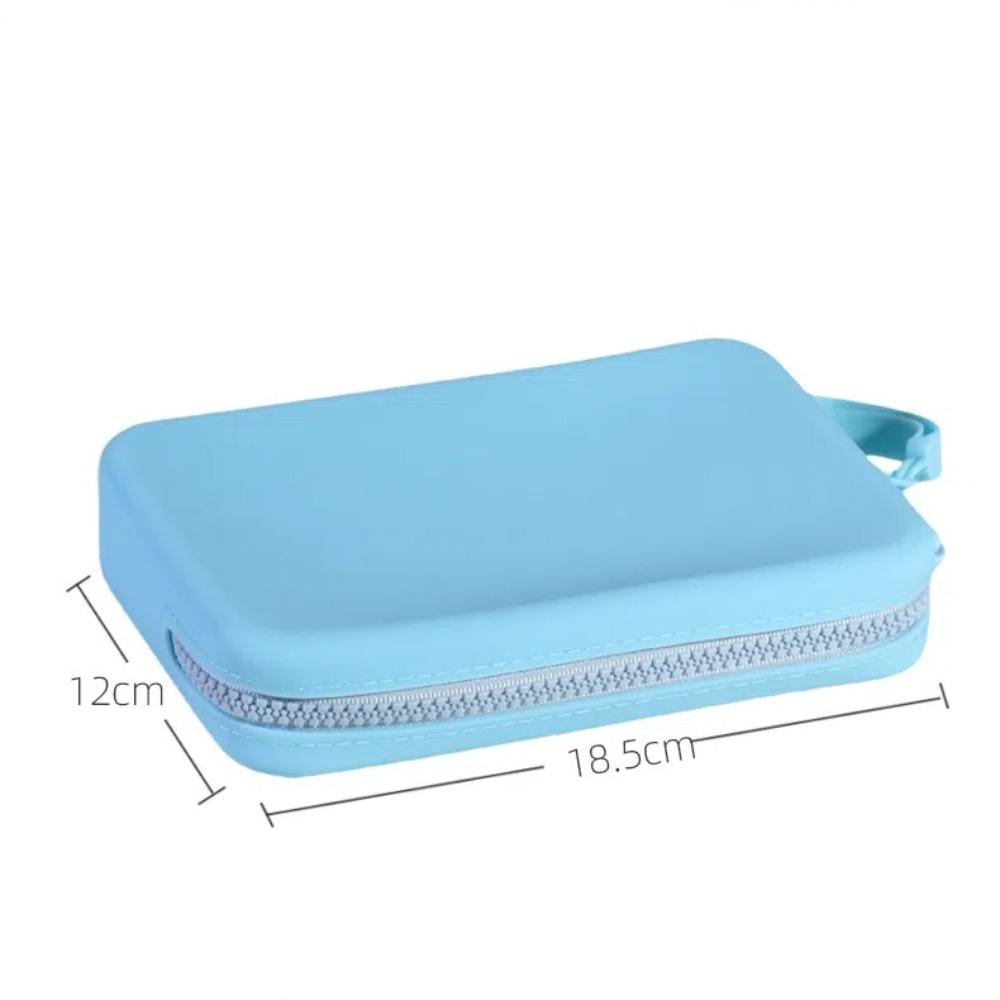 Portable Cosmetic Storage Bag with Zipper Storage Bags Waterproof Silicone Makeup Pouch Large Capacity Makeup Brush Holder