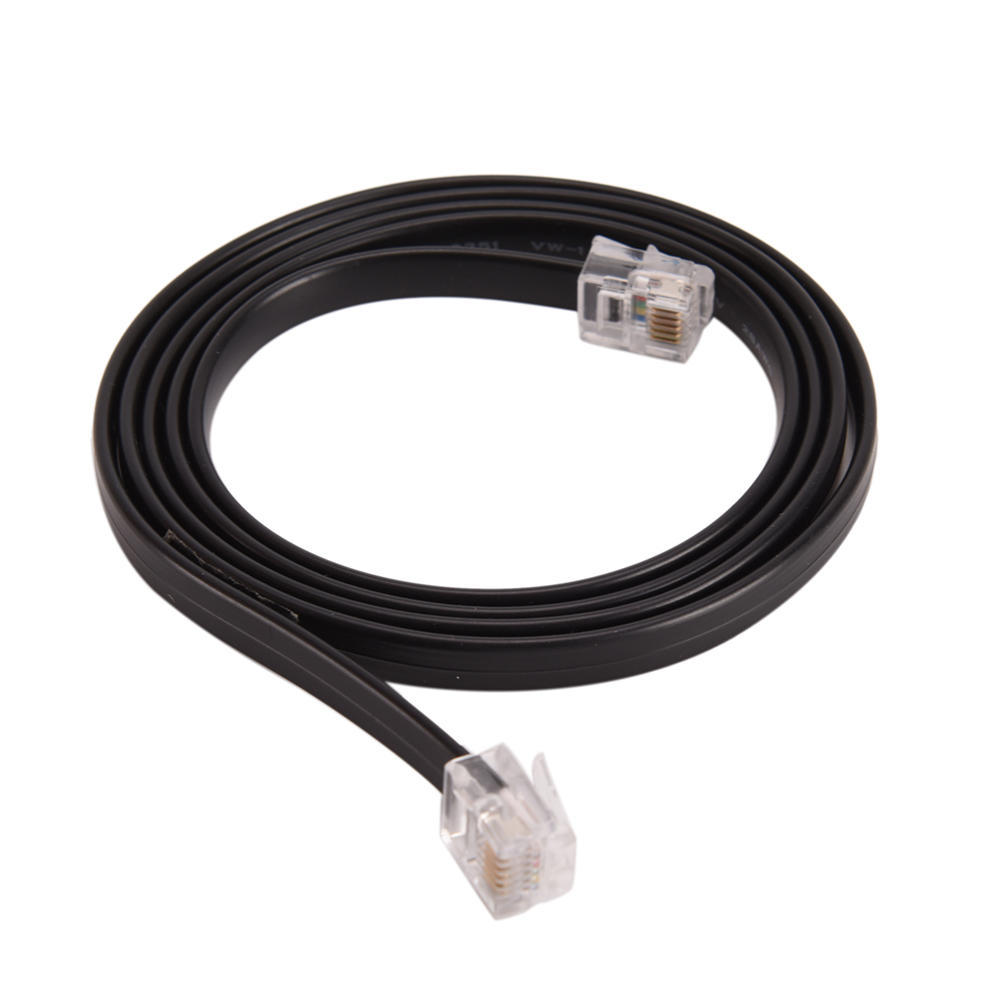 1-Meter Six-Pin Rj12 Flat Phone Line 6P6C Green Copper 6-Pin Phone Line