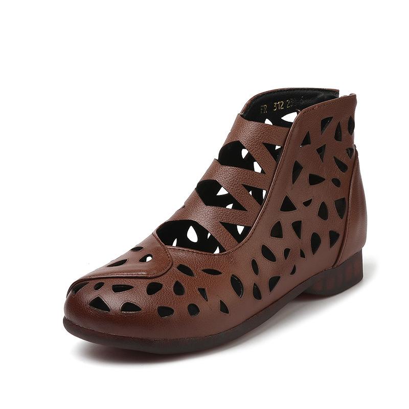 

Модные летние сандалии GKTINOO из натуральной кожи, дышащие полые ботильоны, мягкие нескользящие удобные сандалии для женщин большого размера 41