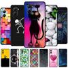 For Xiaomi Poco M7 4G Case Cat Painted TPU Black Soft Silicone Phone Case Color Lattice Bumper Protector New for Poco M7 Fundas