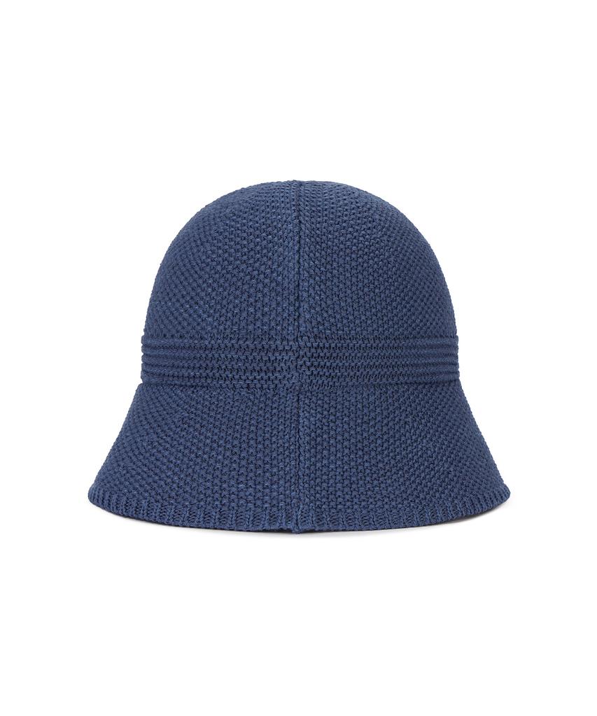 Bajal Studded Logo Summer Knit Bucket Hat Navy