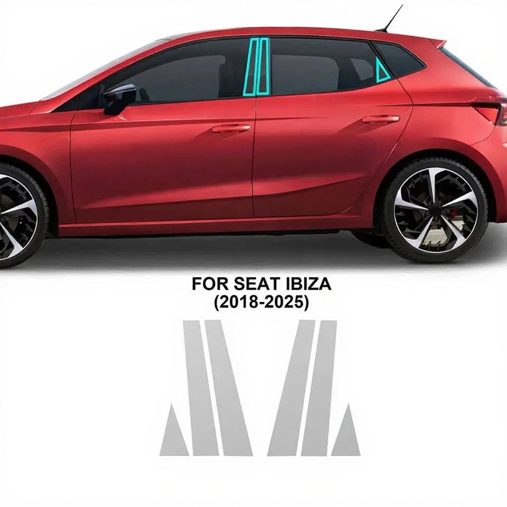 Für Seat Cupra Ibiza 2018-2025 Scheinwerfer Rückspiegel B C-Säulen TPU Schutzfolie Kratzfeste Schutzfolie Klarer Aufkleber