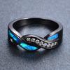 Fashionable European and American Style Black Gold Border with White Diamond Wrapped Ring for Men Simple and Personalized