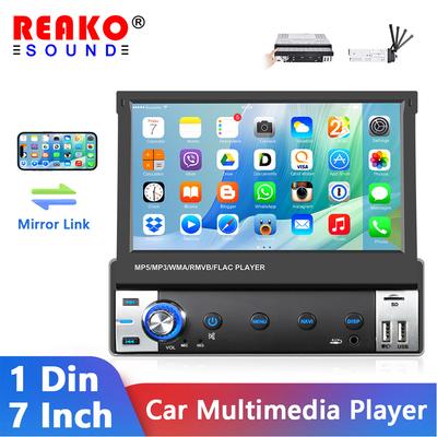 7 Cal HD bezprzewodowy Android Auto CarPlay 1Din wideo multimedialny odtwarzacz MP5 chowany ekran lustro Link samochód BT/FM/USB/AUX