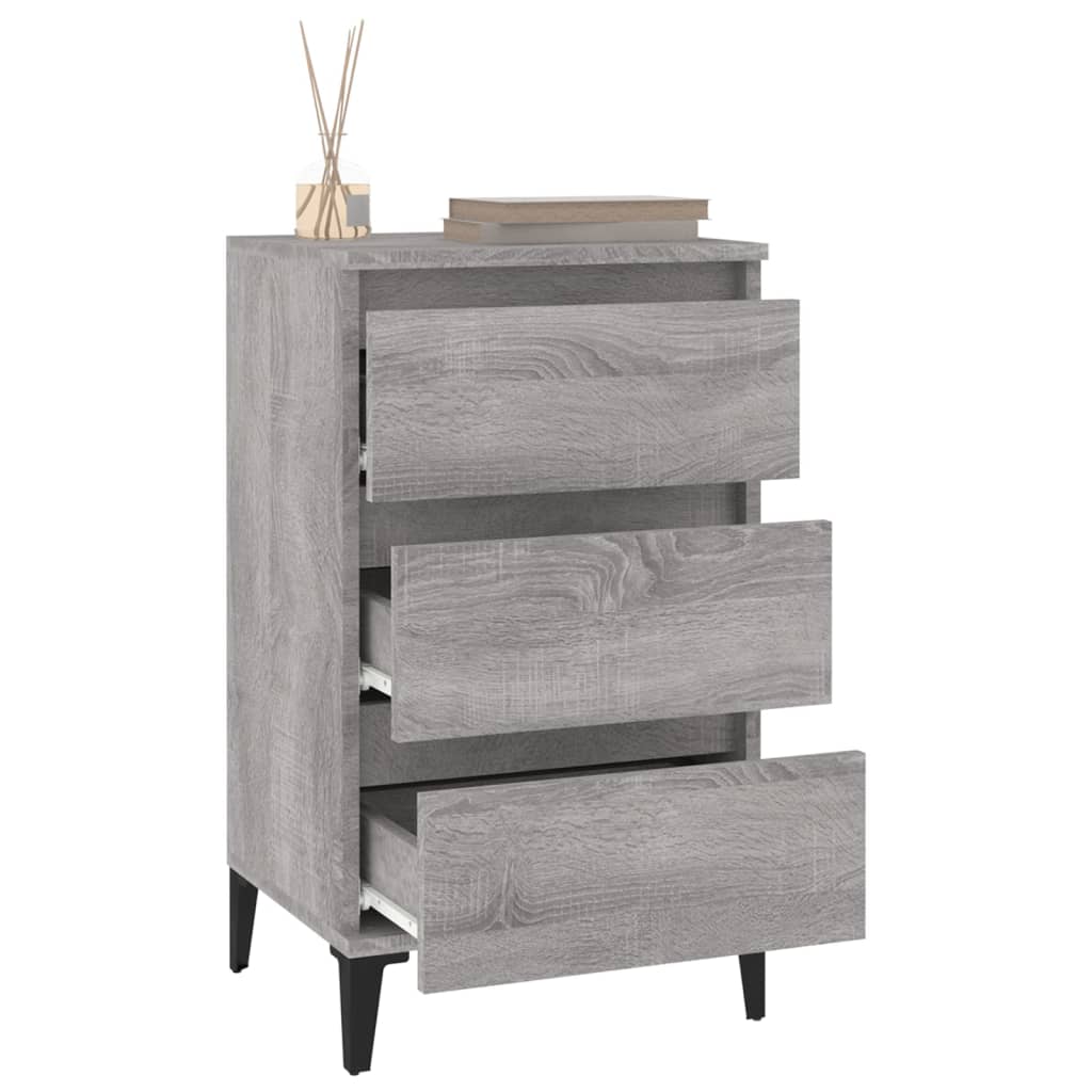 Nightstand Gray Sonoma 40 x 35 x 70 cm Engineered Wood