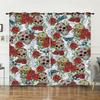 Curtain Skull Wind Bedroom Living Room Shade Digital Printing Shade Curtain Punching One Piece