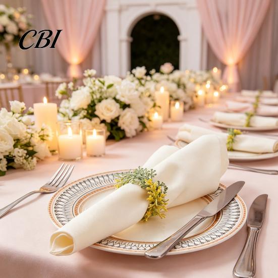 Thick Fabric Napkin Ring 6Pcs Rings, Elastic Design Holder for Light And Napkins, Imitation Holly Leaf Accessory Weddings Parties Home Use Gauze