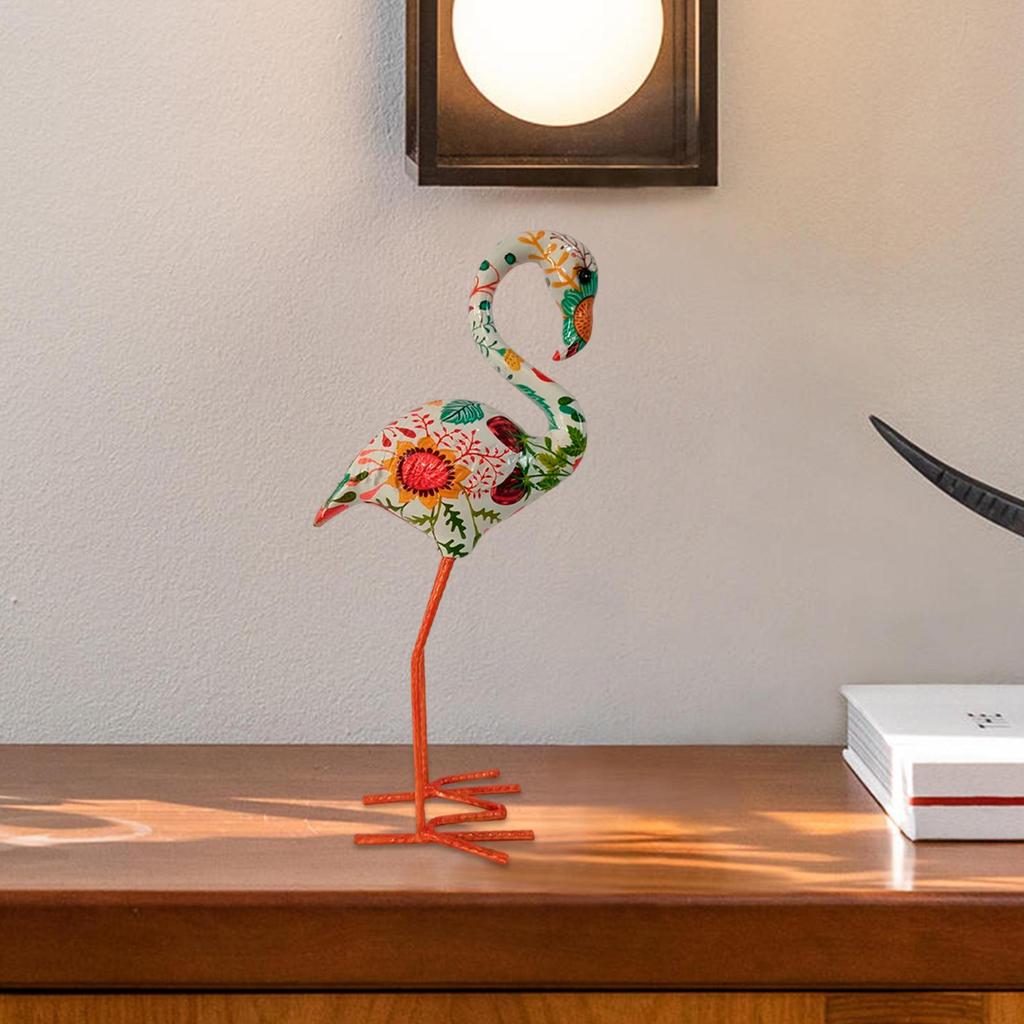 Resin Figurines Bird Sculptures Decorative Modern Art Backyard Flamingo Garden