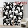 Flat Printing Curtains Without Rod Skull Pattern Popular Print Versatile Fabric All Seasons Perfect Curtain Set Of 2 Made Polyester Washable