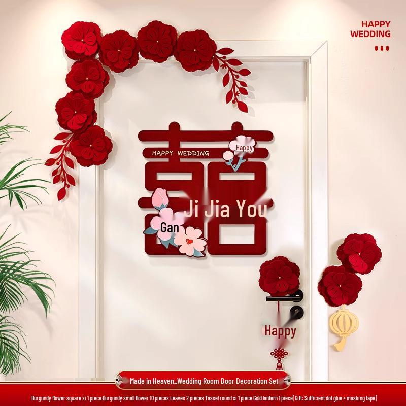 3D Doppel-Glück Hochzeitslaternen zur Dekoration - Hängende Ornamente für Hochzeitszimmer, Wohnzimmerdecke, Seite von Braut & Bräutigam.