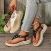 Fashion Women's Summer New Fashion Bohemian Style Flowers Clip-toe Sandals Vacation Outdoor Casual Thick-soled Thong Sandals Flip Flops