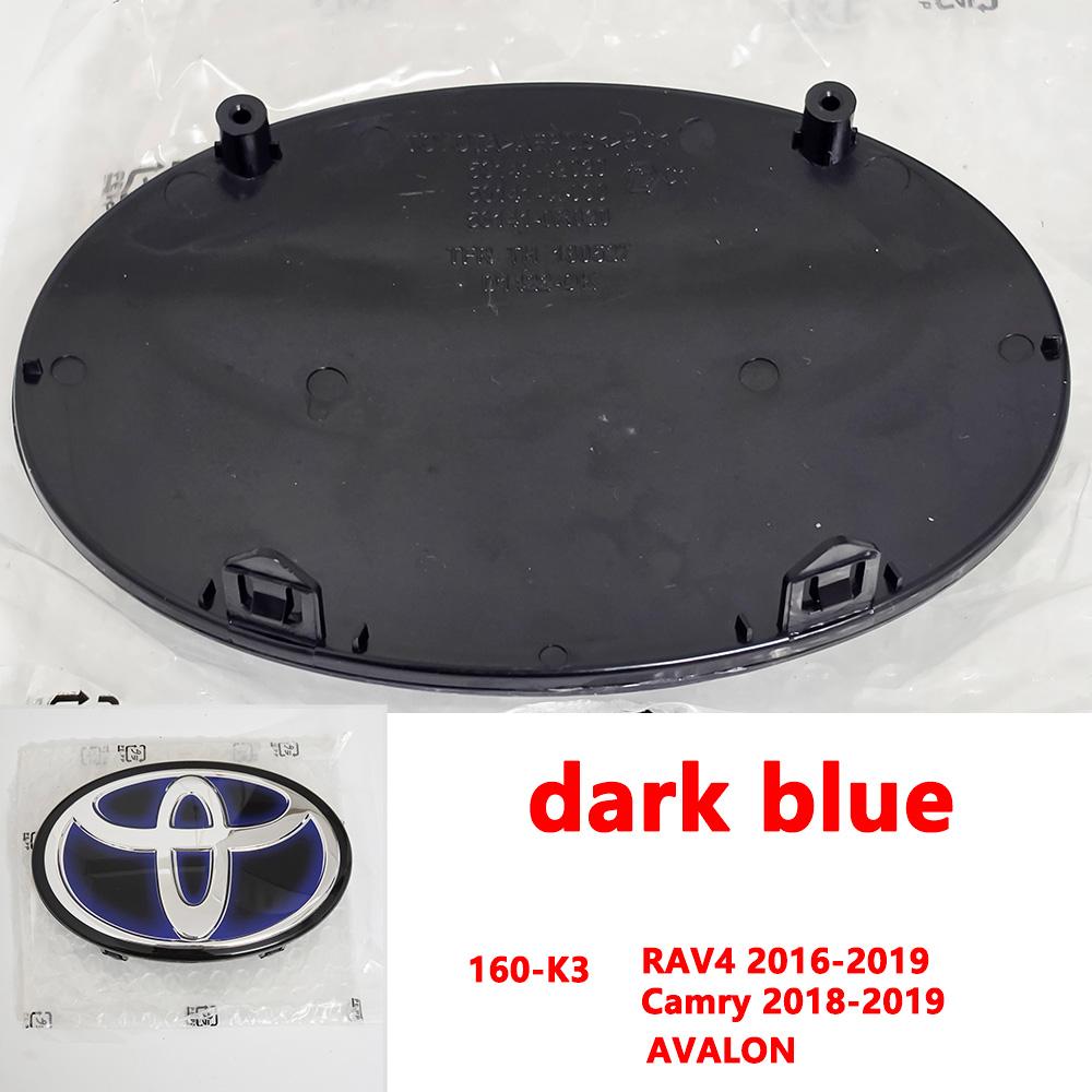 VJN4 For Toyota RAV4 Corolla Camry Land Cruiser Sienna C-HR AVALON Front Grille Hood Badge Replacement Dark Blue Hybrid Logo
