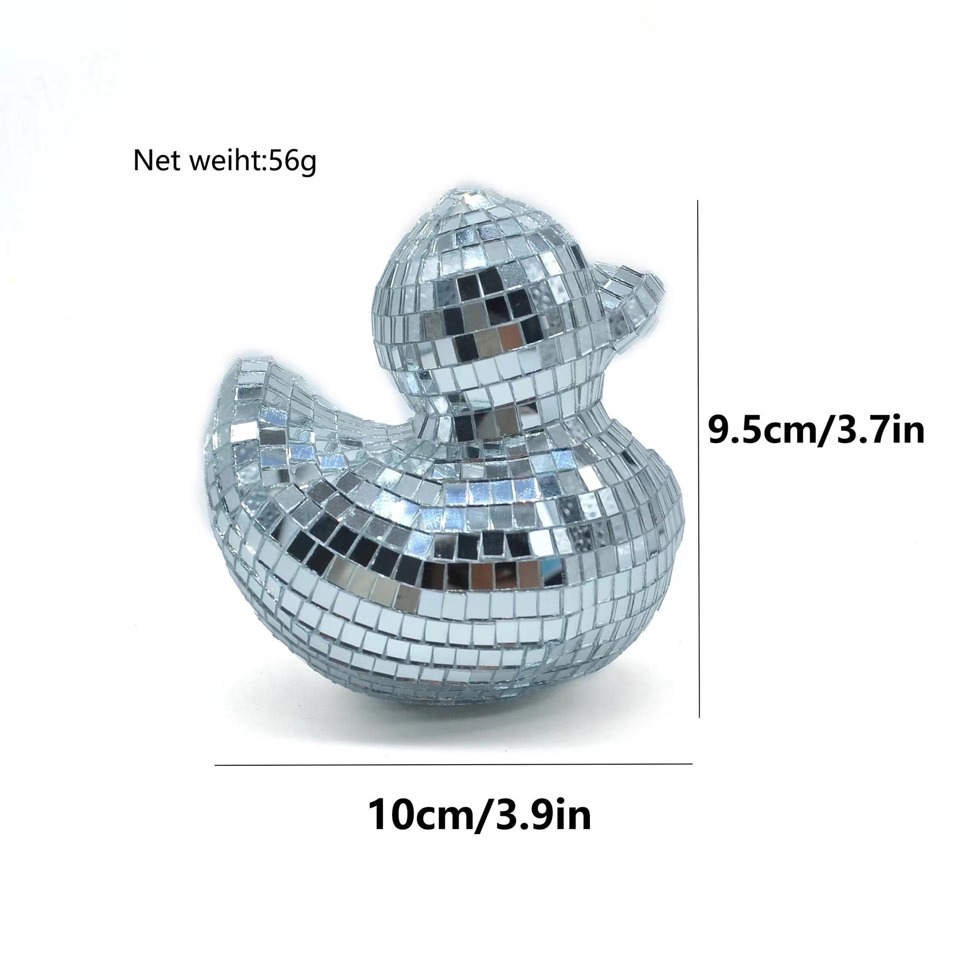

Зеркальная декорация в форме утки, отражающее искусство, сверкающий бар, украшение для домашней дискотеки, украшение для праздничного торта серебряный