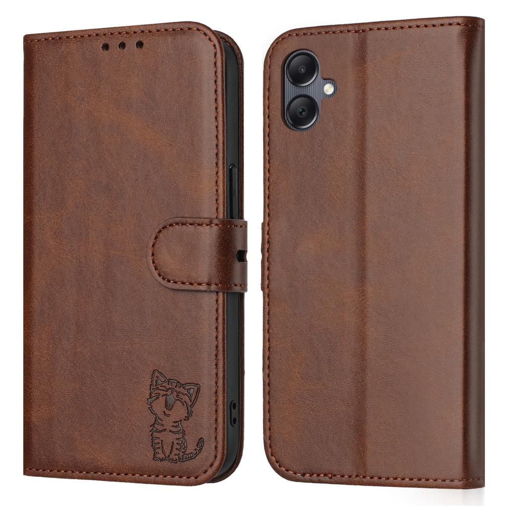 For Samsung Galaxy A07/A06 4G/5G Case Happy Cat Pattern Imprinted Leather Wallet Phone Cover