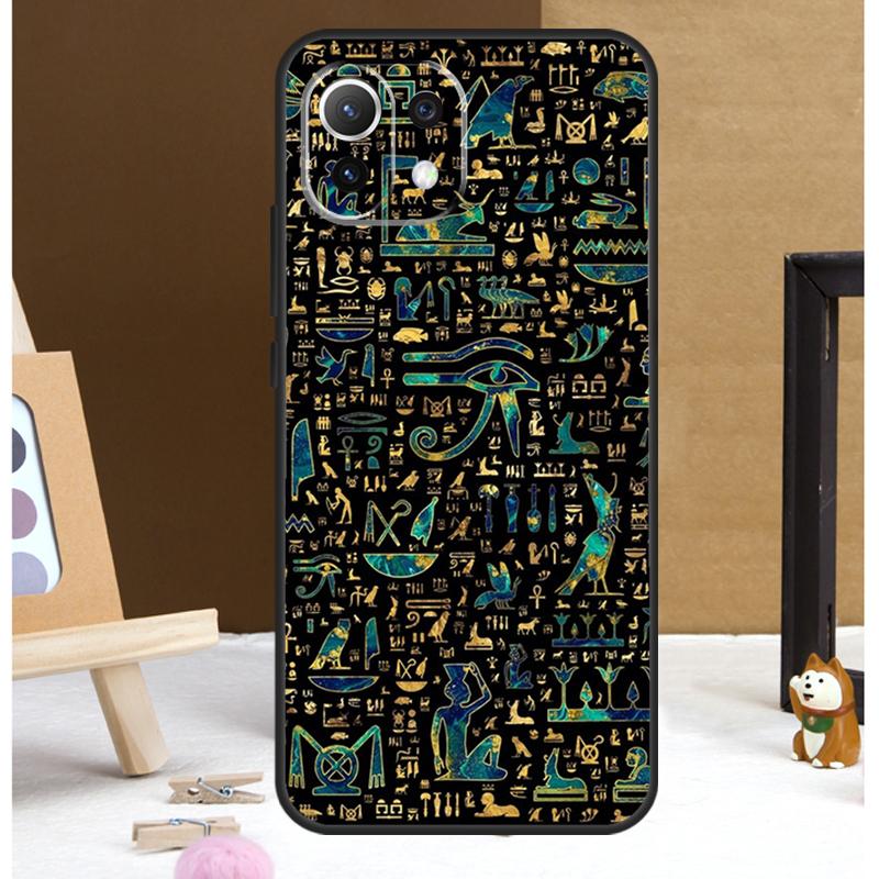 Ancient Egyptian Hieroglyphic Case For POCO X6 Pro M6 X3 X4 X5 F3 F5 M5s Xiaomi 13 14 Ultra 12 Lite 11T 12T 13T Pro Cover