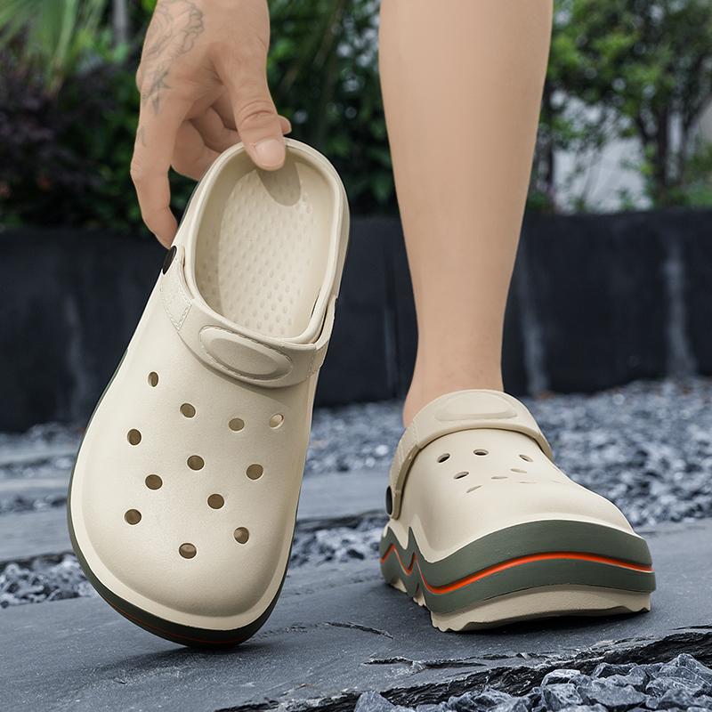 Durable Construction Comfortable Fit Mens And Women'S Summertime New Baotou Couple Sandal Shoes Thick-Soled Beach Footwear