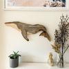 Holz-Meeresfisch-Figur Handgeschnitzt Rustikale Segelskulptur Wandbehang Dekoration für Häuser mit Strandthema