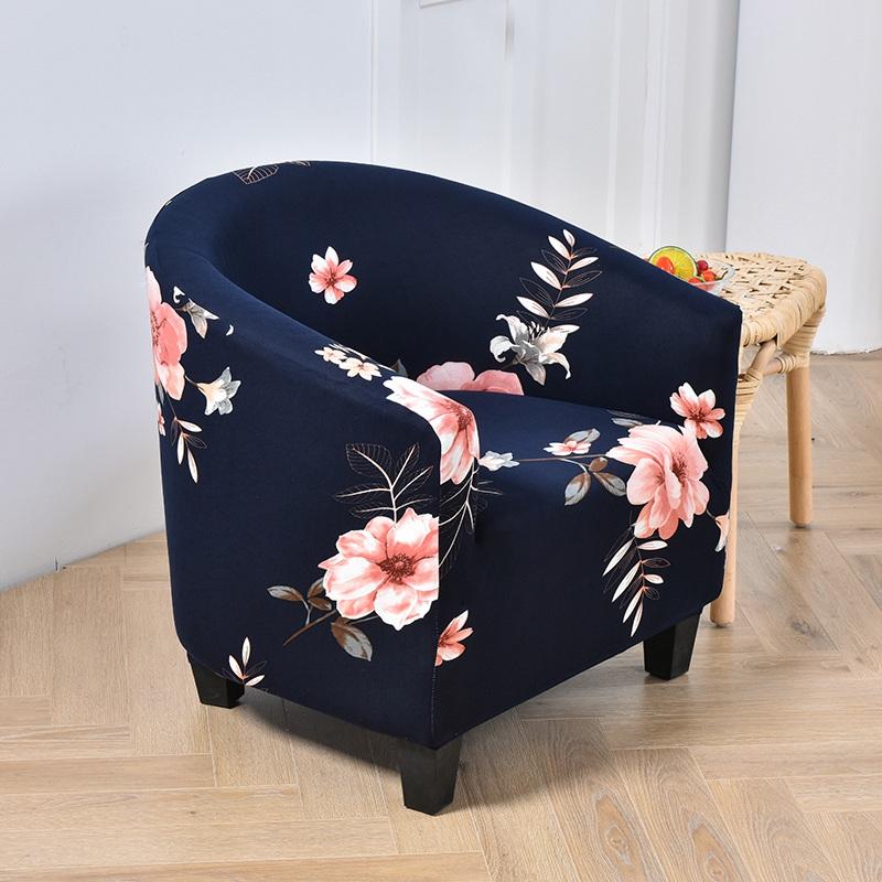 Floral Printing Club Armchair Covers Chair Slipcover Stretch Tub Chair Cover Sofa Cover Spandex Couch Covers for Bar Counter