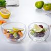 300ml/500ml Clear Double Layer Glass Bowl Heat-resistant Fruit Salad Bowl Kitchen Glassware For Home Food Serving Storage