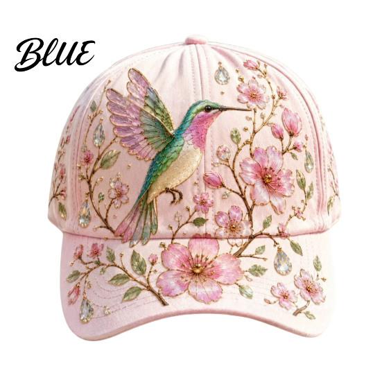 Frühling Sommer Hut Baseballkappe für Damen Stickerei Blumen Vogel Muster Hut Natur inspiriert Lässig Verstellbare Passform Gartenarbeit Sonne Draußen