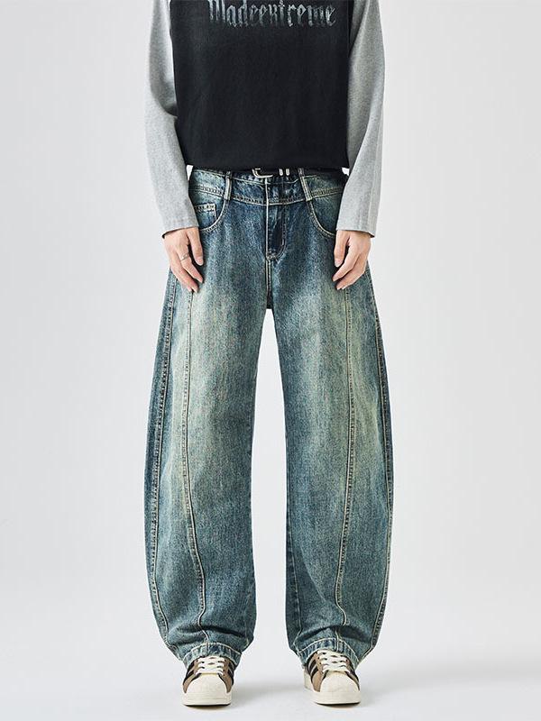 Scimitar Jeans: Men's Y2K Punk High Street Wide-Leg, Loose-Fit Casual Pants