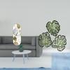 Reflective Palm Leaves Wooden Wall Mirror Decor for Living Room Corridor Entryway Hallway Creative