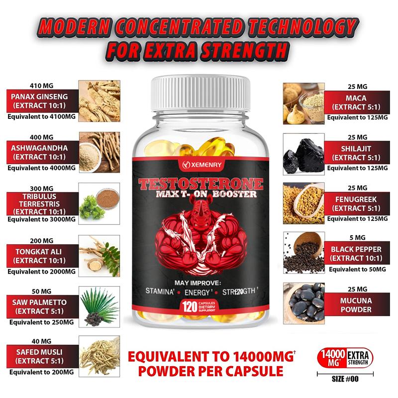 XEMENRY Male Enhancement, All-Natural, Strength Support, Vegan Capsules