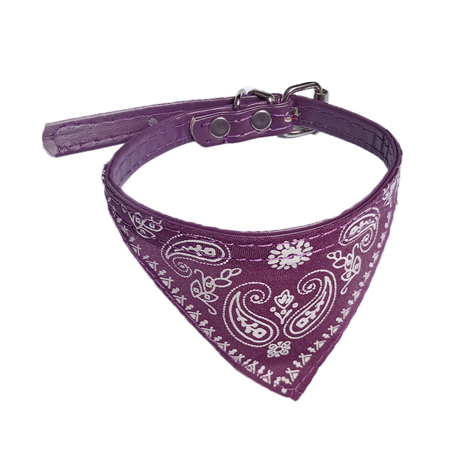 Adjustable Pet Dog Puppy Neck Scarf Bandana Collar Neckerchief Green XS фиолетовый