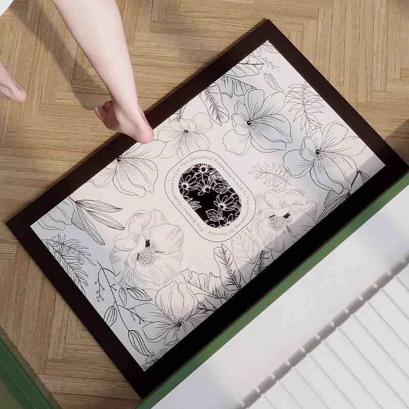 Retro American Style Diatomaceous Earth Floor Mat, Bathroom Door Absorbent Mat, Entrance Door Non Slip Foot Mat