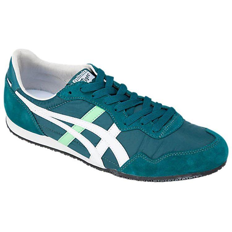 ONITSUKA TIGER Serrano Légères Confortables Amortissantes Antidérapantes Résistantes à l'Usure Chaussures Décontractées Basses Baskets Unisexes Vert 1183A237-300