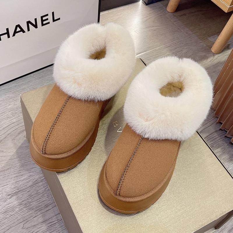Mao Mao Slippers Women Wear Fur Integrated Bag Head Snow Boots New One-pedal Thermal Cotton Shoes Large Size