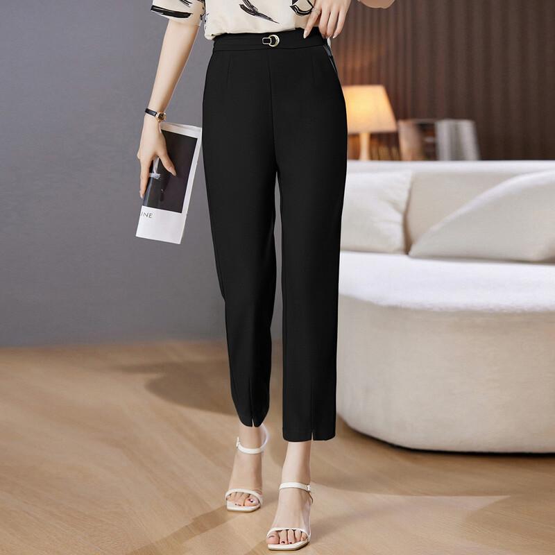 Paster Women's Casual Straight-Leg Cropped Pants