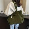 Casual Corduroy Handbag Zipper Closure Light and Large Capacity Shoulder Bags Solid Color Women's Daily Commuter Tote
