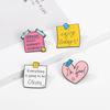 4PCS Motivational Sentences Enamel Badges Letter Everything Is Going To Be Okay Lapel BroochAlloy Pins On Backpack Clothing Hat