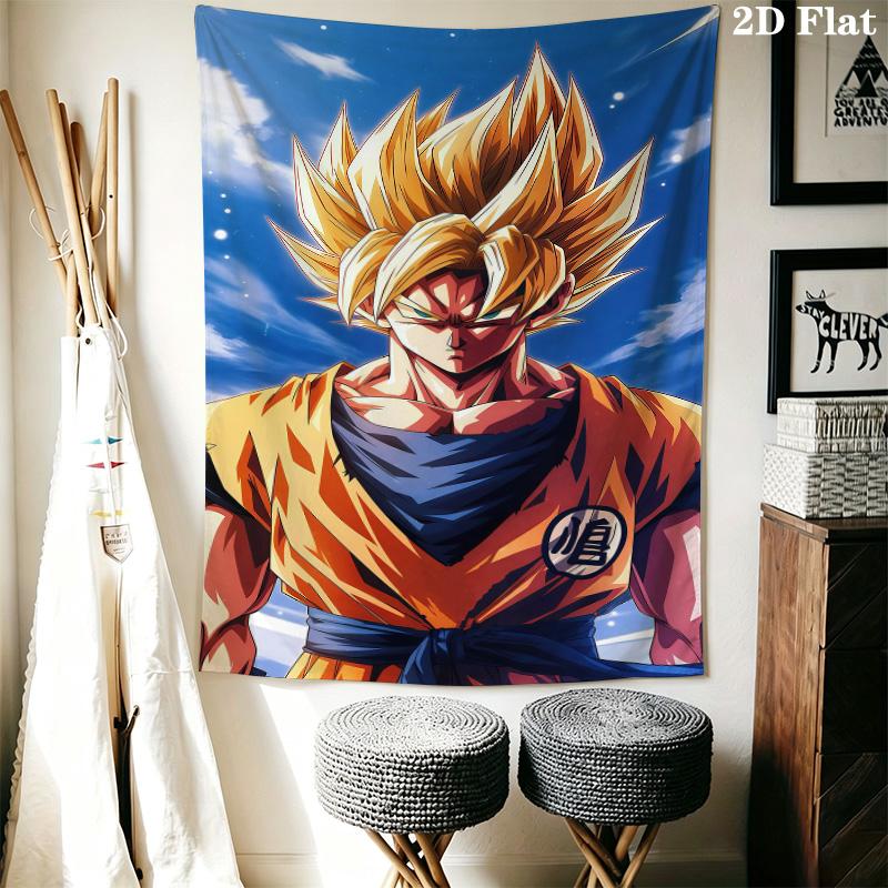Son Goku Wall Tapestry Aesthetic Wall Hanging Printed Fabric Blanket Decorative Tapestries For Bedroom Living Room Home Decor