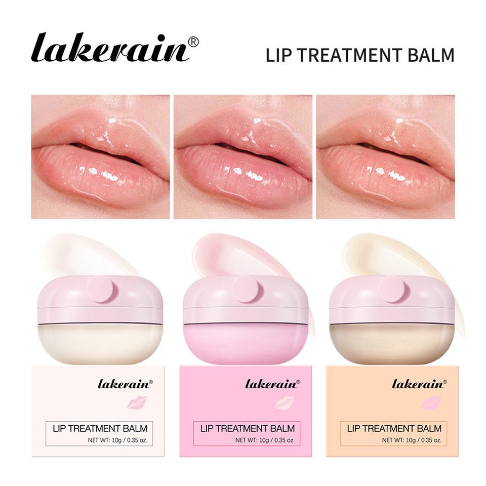 Lip Balm 3 Colors Light Lines Anti-Dry Cracked Lip Care Balm Hydrating Moisturizing Fine Glitter Strawberry Fruit Fragrance Lip